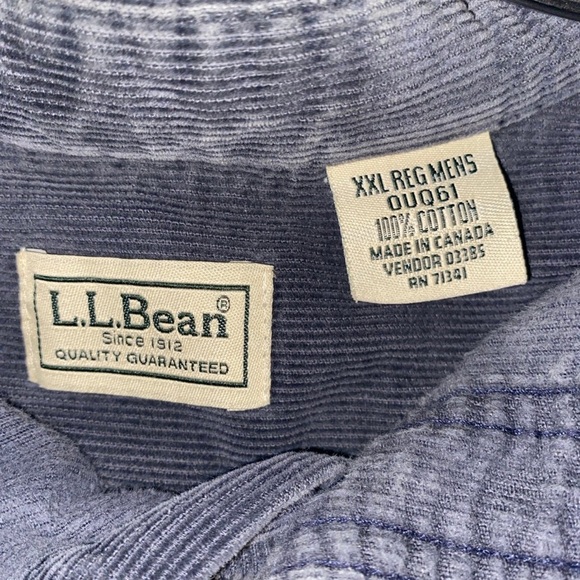 L.L. Bean Corduroy Black Button Down Shirt Men’s Size XXL - Picture 4 of 4